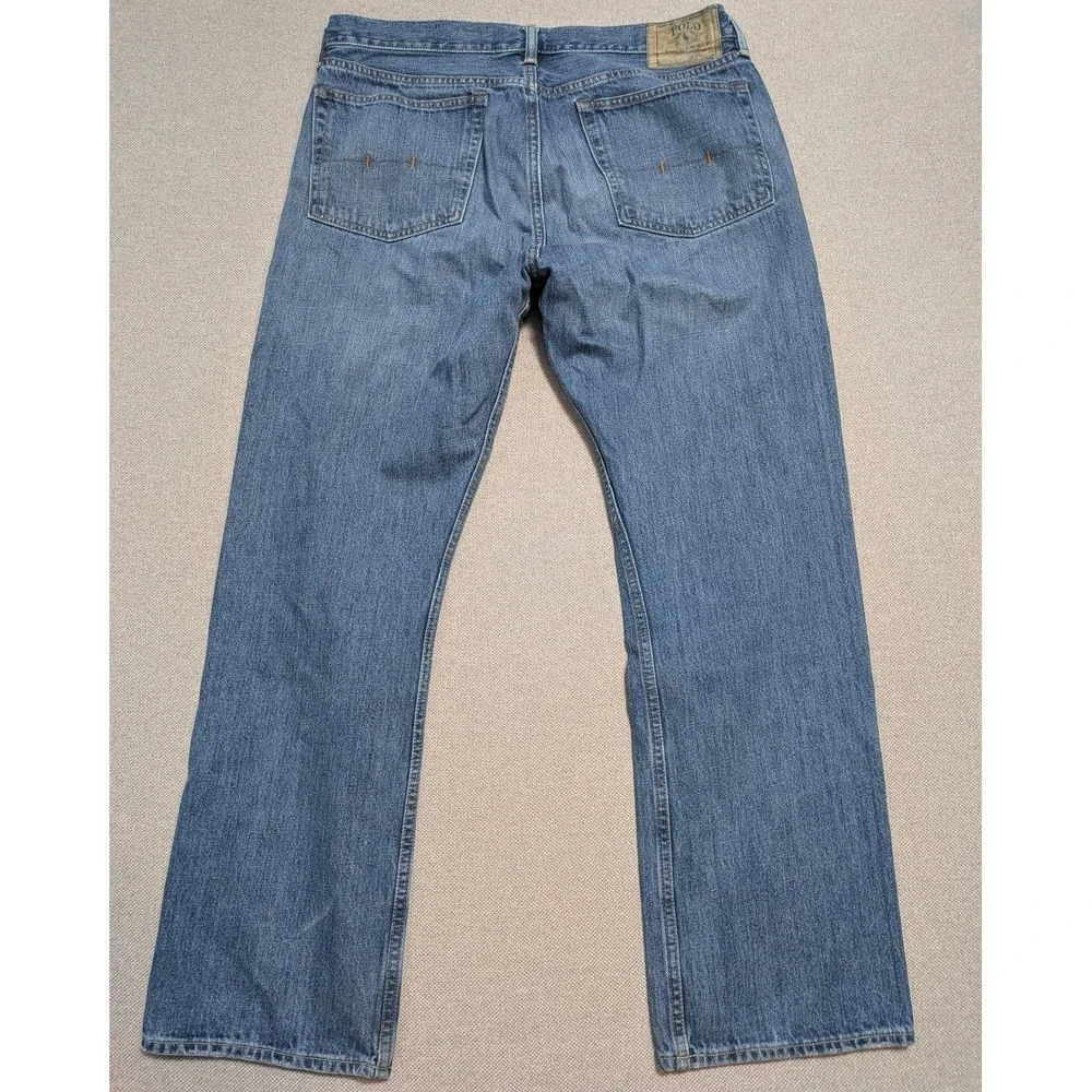 Polo Ralph Lauren Mens 36x32 Blue Straight Leg Denim Jeans Cotton Pants W36 L32